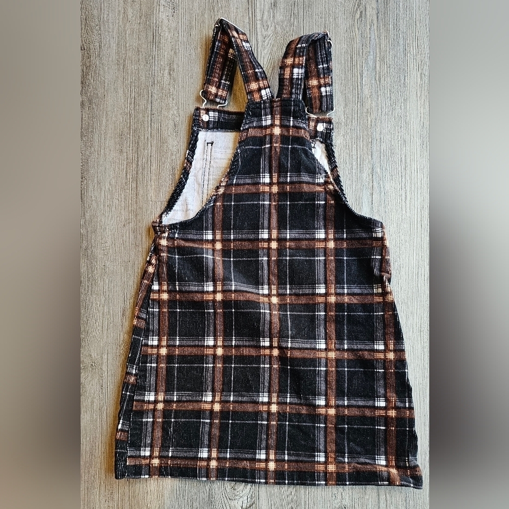 Art Class Black & Brown Plaid Jumper Dress Size Small (6/6X) - Picture 3 of 3